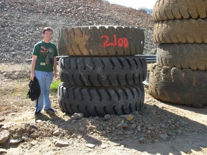 Tires at San Elijo Rd Construction Site