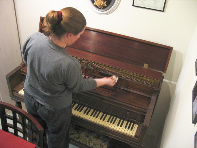Krissy Restoring the Piano