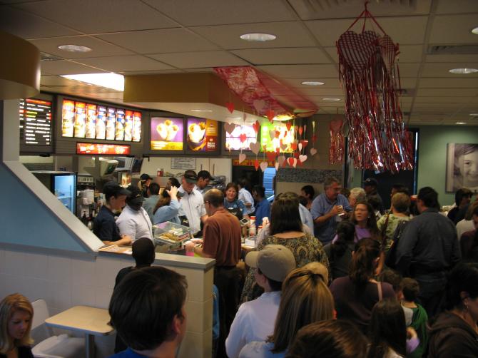 Large crowd at McDonalds